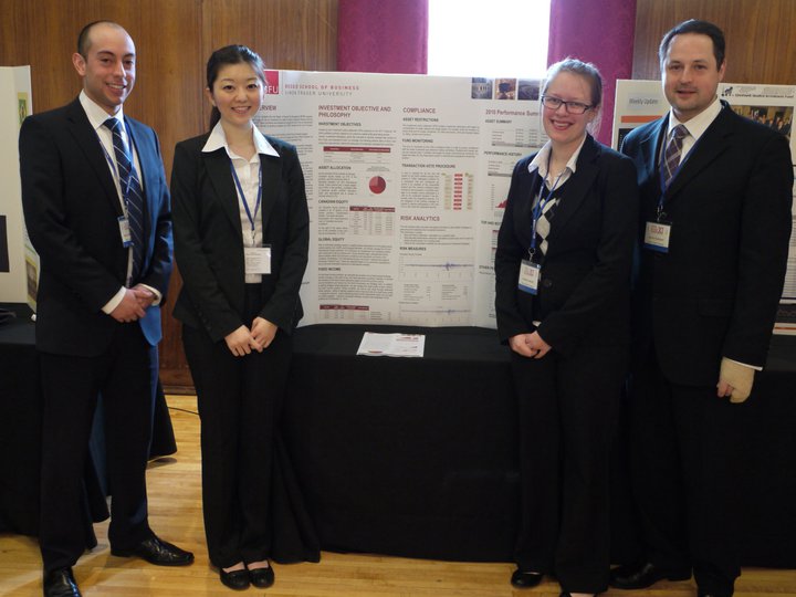 Four students from the Master of Financial Risk Management program, Milton-Andres Bernal, Amy Lin, Simon Hutchison and Christine Jakshoj represented Simon Fraser University's Beedie School of Business